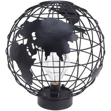 Home Styling Collection, lampka globus, metalowa, czarna + żarówka led