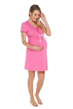 Italian Fashion, Radość, koszula nocna dla matek karmiących, rozmiar L, różowa