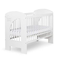 Klupś, Nel, łóżeczko niemowlęce, chmurka, białe, 120-60 cm