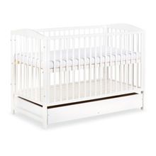 Klupś, Radek II, łóżeczko niemowlęce z szufladą, białe, 120-60 cm