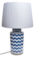 Lampa porcelanowa, niebieskie zygzaki, 40-40-64 cm