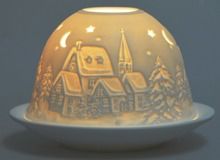 Lampion porcelanowy z domkiem