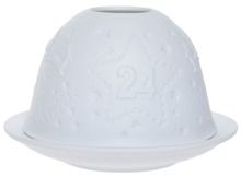 Lampion porcelanowy z reniferami i gwiazdkami, 11,8-7,5 cm