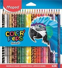 Maped, Colorpeps Animals, kredki ołówkowe, trójkątne, 24 kolory