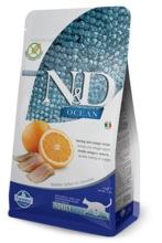 N&D Grain Free, karma bezzbożowa dla kotów dorosłych, śledź i pomarańcz, 1,5 kg