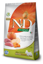 N&D Pumpkin, karma bezzbożowa dla psów dorosłych, rasy małe, dzik i jabłko, 7 kg
