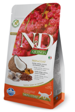 N&D Quinoa, Skin & Coat, karma dla kotów dorosłych, śledź, quinoa, kokos i kurkuma, 1,5 kg