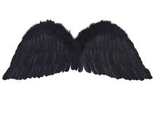 PartyDeco, skrzydła anioła, czarne, dodatek do stroju na wieczór panieński, 80-30 cm