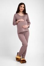 Piżama damska, ciążowa, jasnobrązowa, Ilunari
