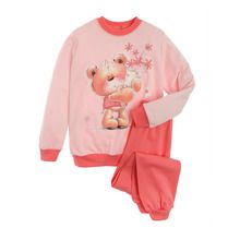 Piżama dziewczęca, różowo-koralowa, miś, Tup Tup