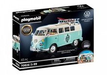 Playmobil, VW Volkswagen T1 Camping Bus, samochód z figurkami i akcesoriami, 70826