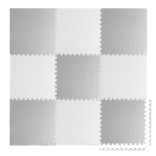 Ricokids, mata piankowa, puzzle, biało-szara, 60-60 cm, 9 szt.