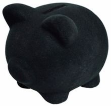 Skarbonka świnka, czarna, 10-8-8 cm