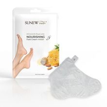 SunewMed+, Nourishing Foot Cream Mask, nawilżająca maska do stóp w formie skarpetek, Migdał i mleczko Pszczele