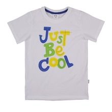 T-shirt chłopięcy, biały, Just be cool, Tup Tup