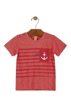 T-shirt chłopięcy, czerwony, kotwica, Sailor, Up Baby