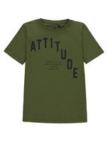 T-shirt chłopięcy, khaki, Attitude, Tom Tailor