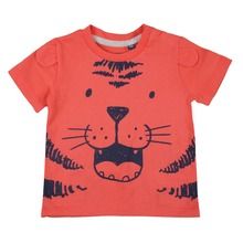 T-shirt chłopięcy, koralowy, tygrys, Tom Tailor