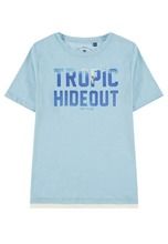 T-shirt chłopięcy, niebieski, Tropic Hideout, Tom Tailor