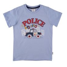 T-shirt chłopięcy, niebieski, wóz policyjny, Tup Tup