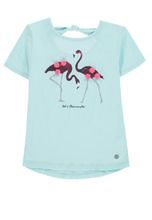 T-shirt dziewczęcy, turkusowy, flamingi, Tom Tailor