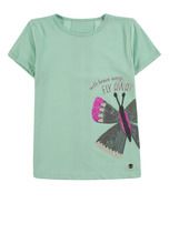 T-shirt dziewczęcy, zielony, motyl, Tom Tailor