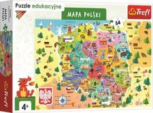 Trefl, Mapa Polski, puzzle edukacyjne, 54 elementów