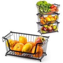 Vilde, koszyk na owoce i warzywa, metalowy czarny, 31-17,5-15,5 cm
