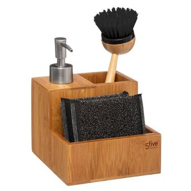 5five Simply Smart, zestaw akcesoriów do mycia naczyń, bambus