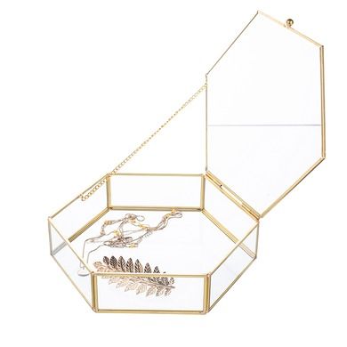 Altom Design, Golden Honey, szkatułka szklana, 20-19 cm