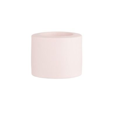 Altom Design, świecznik ceramiczny, 6,5-6,5-5,5 cm, pudrowy róż