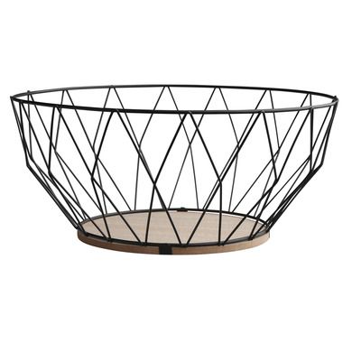 Altom, koszyk okrągły z drewnianą podstawką, 28-12 cm, romby