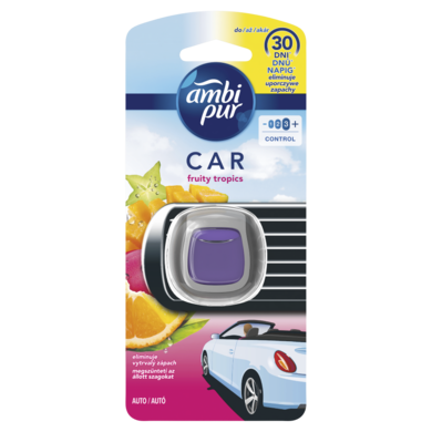 Ambi Pur, Car, zawieszka samochodowa z zapachem Fruity Tropics, 2 ml, zestaw startowy