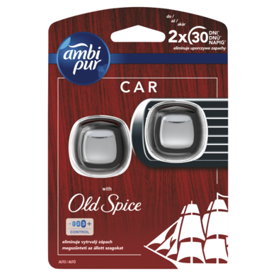 Ambi Pur, Car, zawieszka samochodowa z zapachem Old Spice, 4 ml, zestaw startowy, 2 szt.