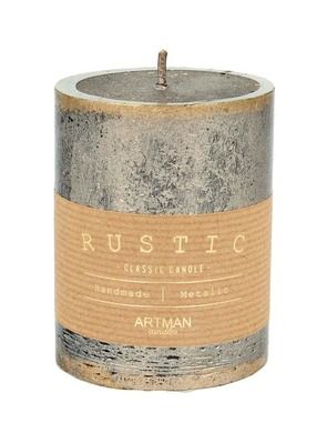 Artman, świeca ozdobna, rustic patynowany, walec mały, śr. 7 cm, szampan
