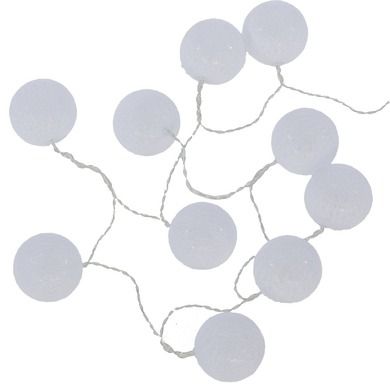 Atmosphera, girlanda led cotton balls, 10 lampek, 165 cm, biała