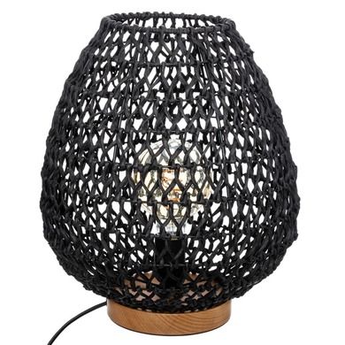 Atmosphera, lampa stołowa, Etel, Ø 30 cm, czarna