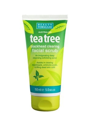 Beauty Formulas, Tea Tree, peeling oczyszczający do twarzy, 150 ml