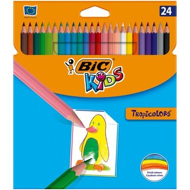 Bic Kids, Tropicolors, kredki ołówkowe, 24 kolory