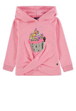 Bluza dziewczęca z kapturem, różowa, muffin, Tom Tailor