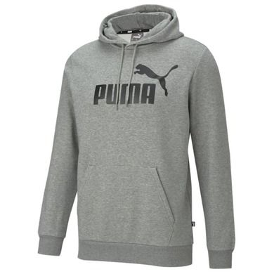 Bluza męska z kapturem, szara, Puma Essential Big Logo Hoody