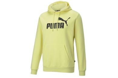 Bluza męska z kapturem, żółta, Puma Essentials Big Logo Hoodie