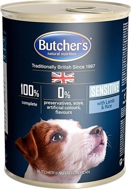 Butcher's, Plus Sensitive, karma dla psów wrażliwych, jagnięcina, ryż, 390g