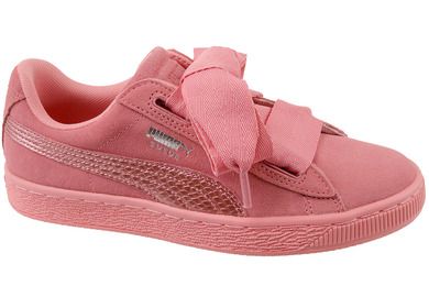 Buty sportowe dziewczęce, różowe, Puma Suede Heart SNK Jr