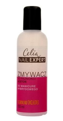 Celia, Nail Expert, acetonowy zmywacz do manicure hybrydowego, Orchidea, 100 ml