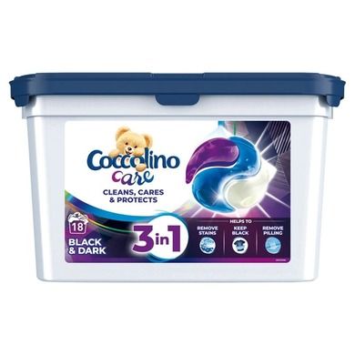 Coccolino, Care Caps, kapsułki do prania, 3w1, black & dark, 18 prań, 486 g
