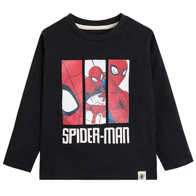 Cool Club, Bluzka chłopięca z długim rękawem, czarna, Spider-Man