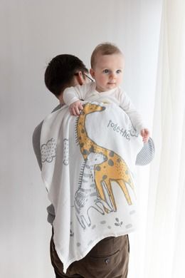 Cool Club, Pielucha tetrowa niemowlęca, biała, żyrafa, 70-70 cm