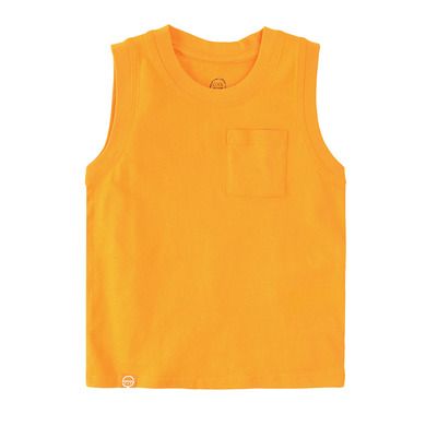 Cool Club, T-shirt chłopięcy bez rękawów, pomarańczowy, kieszonka