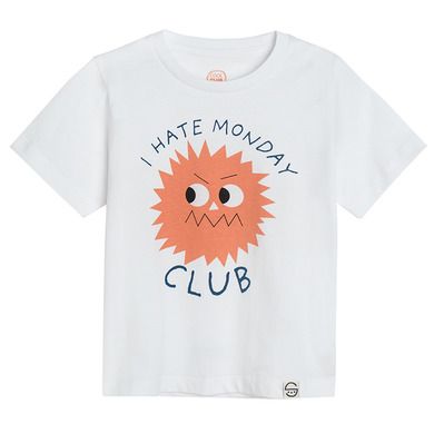 Cool Club, T-shirt chłopięcy, biały, I Hate Monday Club